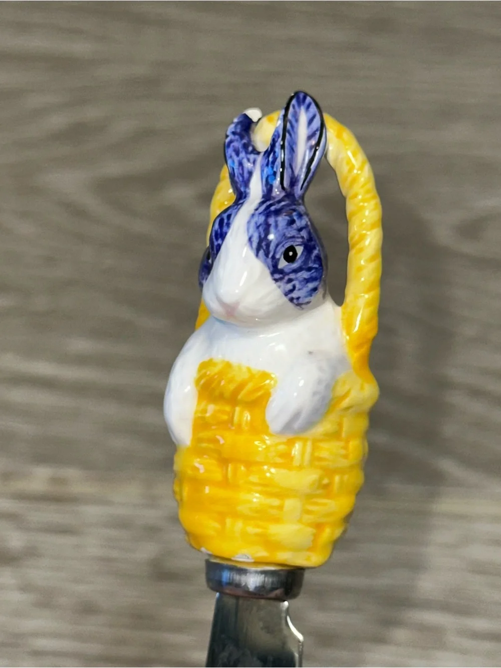 Easter Bunny Cheese Butter Spreaders Set/4 Basket Eggs Handles Stainless Steel